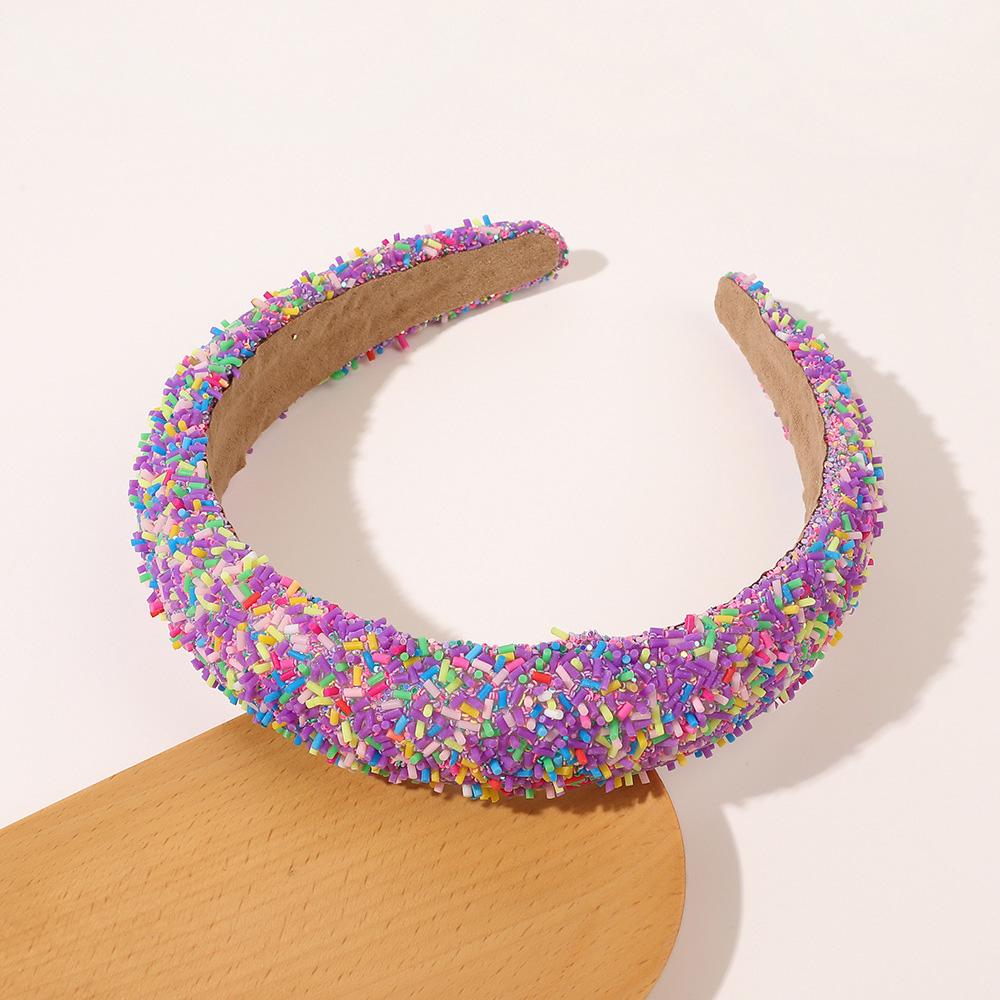 European and American Resin Wide-brimmed Headband Candy-colored Sponge Hair Hoops Women's Temperament Hairband Fashionable Hair