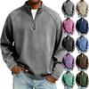 Herren Vintage Stehkragen Reißverschluss Pullover Langarm Lässiges Oberteil