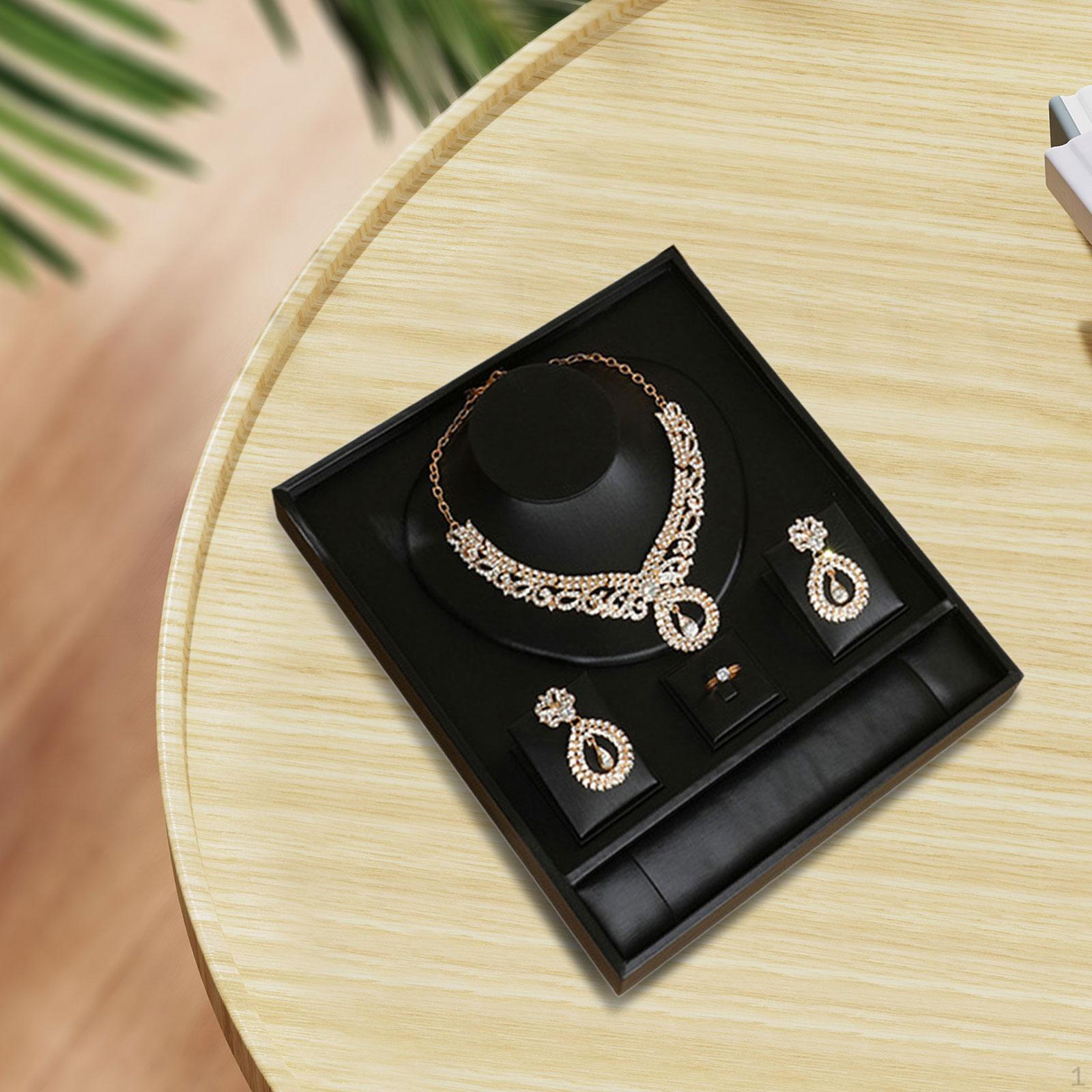 

Органайзер для украшений Подставка-лоток для хранения колец, браслетов, серег, ожерелий Модная витрина чёрный