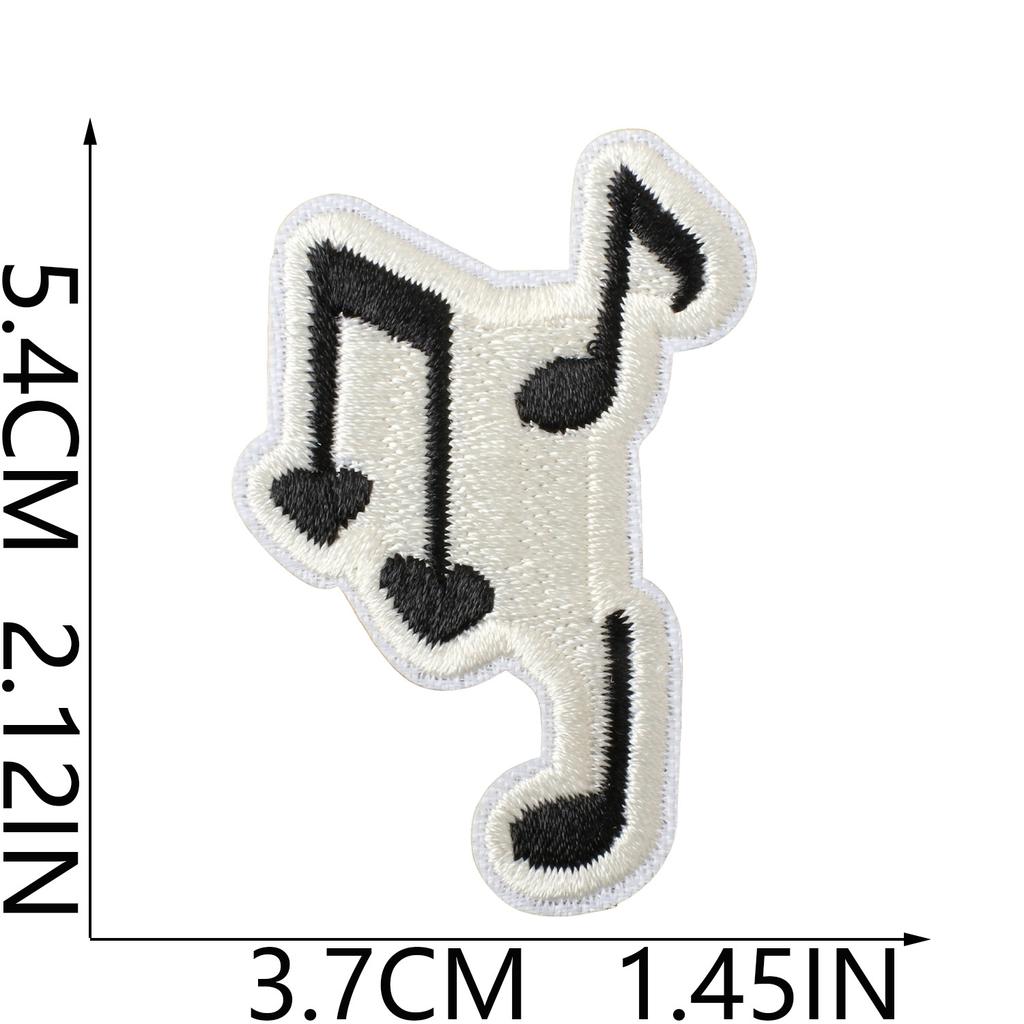Literary Music Note Embroidery Cloth Sticker Clothes Patch Decoration Versatile Diy Bag Pants Hole Repair Embroidery Sticker
