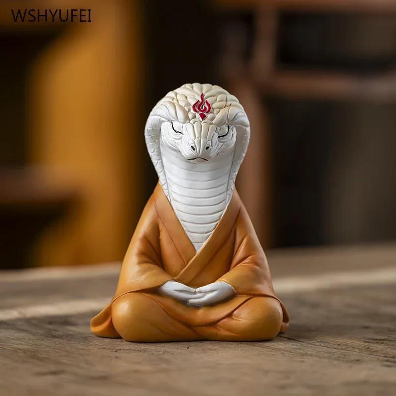 Home decoration accessories Office desktop decoration Snake ornament Feng Shui ornaments Resin handicrafts 1pcs