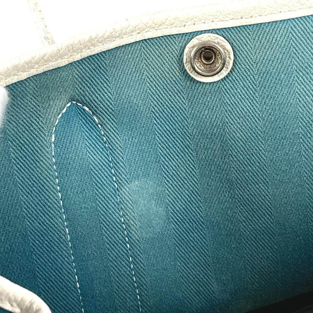 HERMES Garden Party TPM Hand Bag Tote Bag Toile Offishe/Leather blue/White