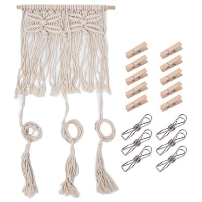 Boho Hat Wall Hanging Rack Cotton Rope Woven Bohemian Caps Holder for Home Office Studio