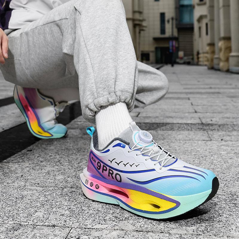 Winter velvet thickened cold-proof and warm large cotton shoes parent-child rotating buckle cushioning rebound sports running shoes