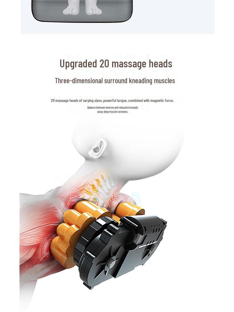 Portable Full-Body Massage Mat: Multi-Function Electric Massager for Cervical Spine and Waist with Kneading & Folding Features