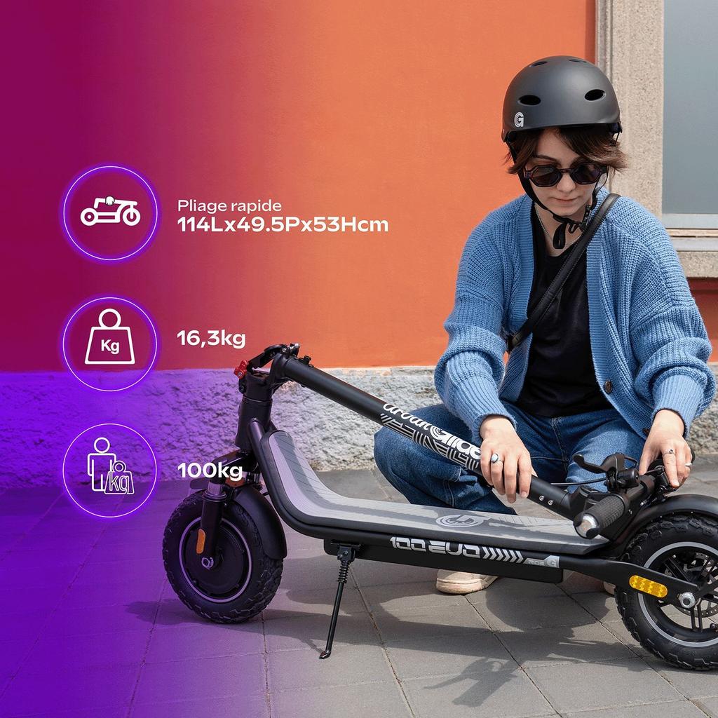 Elektroroller - URBANGLIDE - 100 EVO - 450 W - 10" Reifen - Max. 25 km/h - Reichweite bis zu 25 km