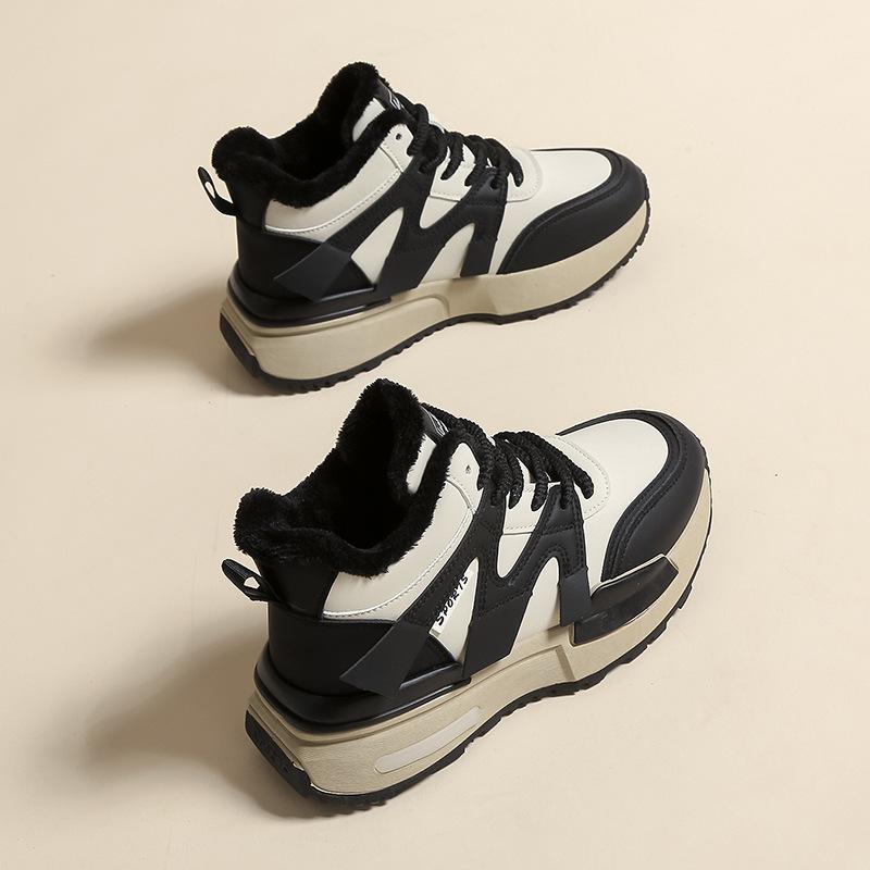 

Высокие кроссовки женские 2025 новые осенне-зимние бархатные два хлопковых кроссовки легкие амортизирующие кроссовки для бега Forrest Gump dad shoes 40