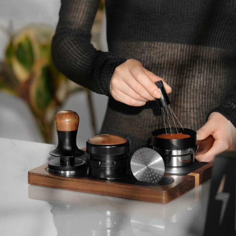 Espresso Distribution Tool Adjustable Range Coffee Stirrer Needle 0.4mm Magnetic Stand Storage Stirrer Needle