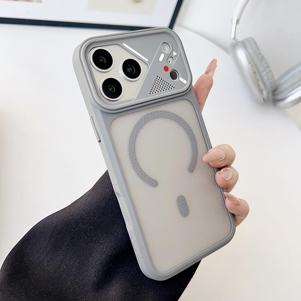 

Skin Sensitive Frame For Magsafe Semi Clear Case For iPhone 17 16 15 14 Plus 13 12 11 Pro Max Shockproof TPU Soft Edge Cover iPhone17 Pro Max сірий колір