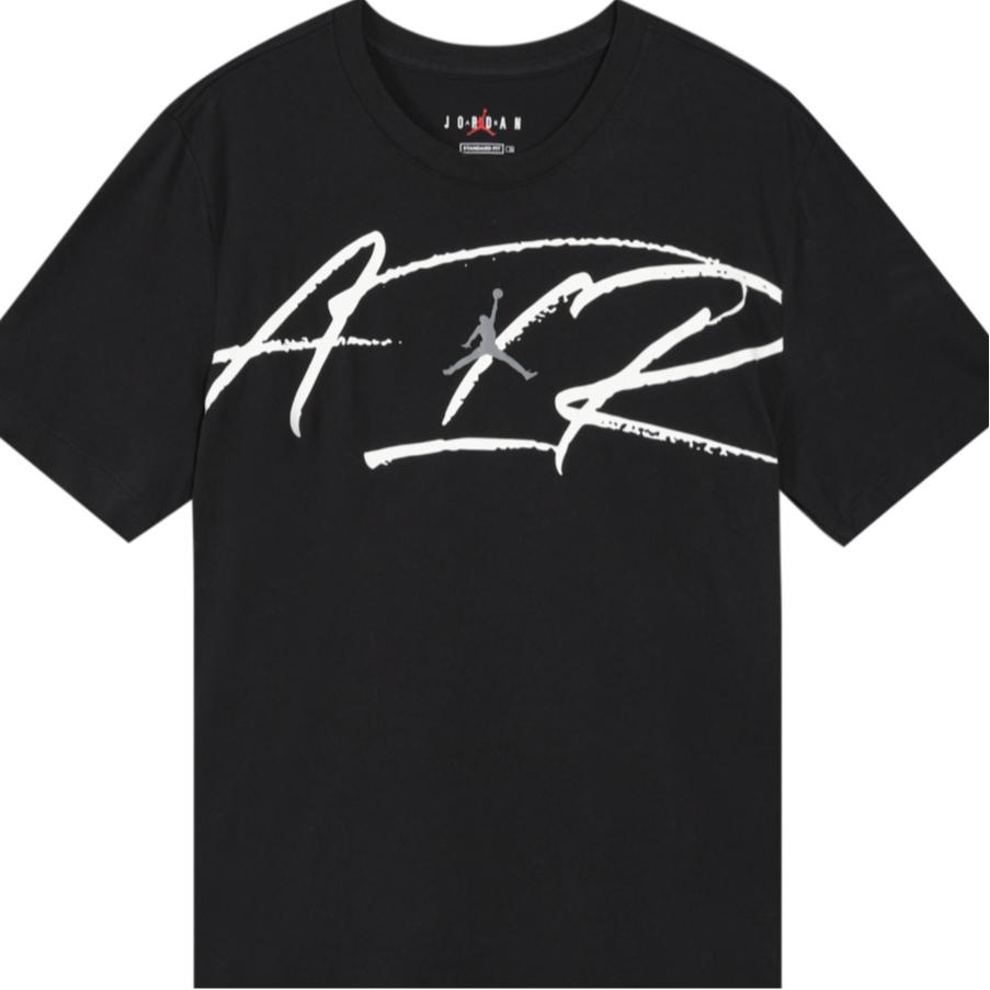 Jordan T Shirts Men's Black Crew Neck Moderate Straight Fit (Unisex) T-Shirts CN3579 010
