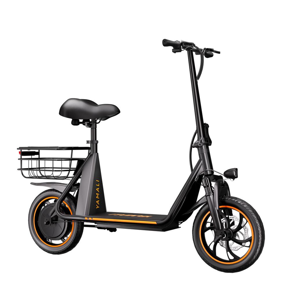 YAMALI X12 Electric Scooter with Seat and Basket, 36V 13AH Battery