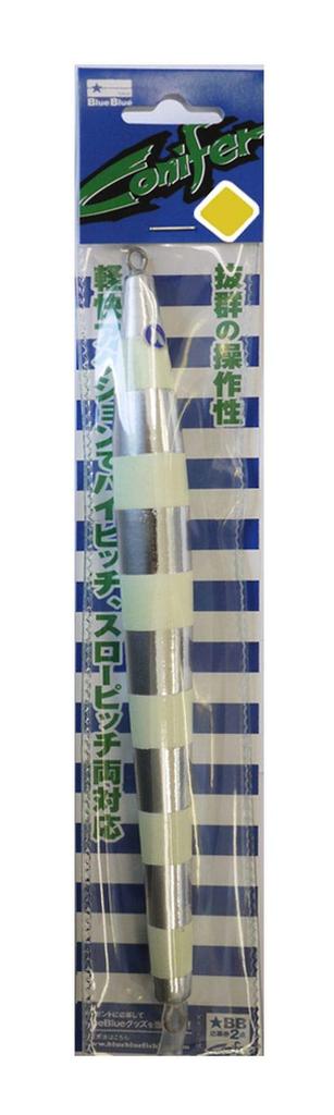 Blue Blue Metal Jig Lure Conifer 250g Zebra Glow #5