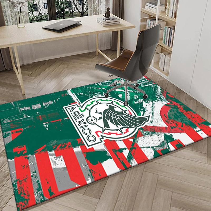 Mexico Football Crest Area Rug for Office, Chair Rug, Decorative Carpet Livingroom Mat, Large Size Fan gifts Christmas gifts