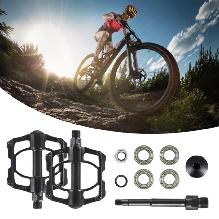 Aluminum Alloy Bicycles Flat Pedals 4 Bearings Bicycles Platform Pedals Replacement Wide Flat Cycling Pedals Enduring