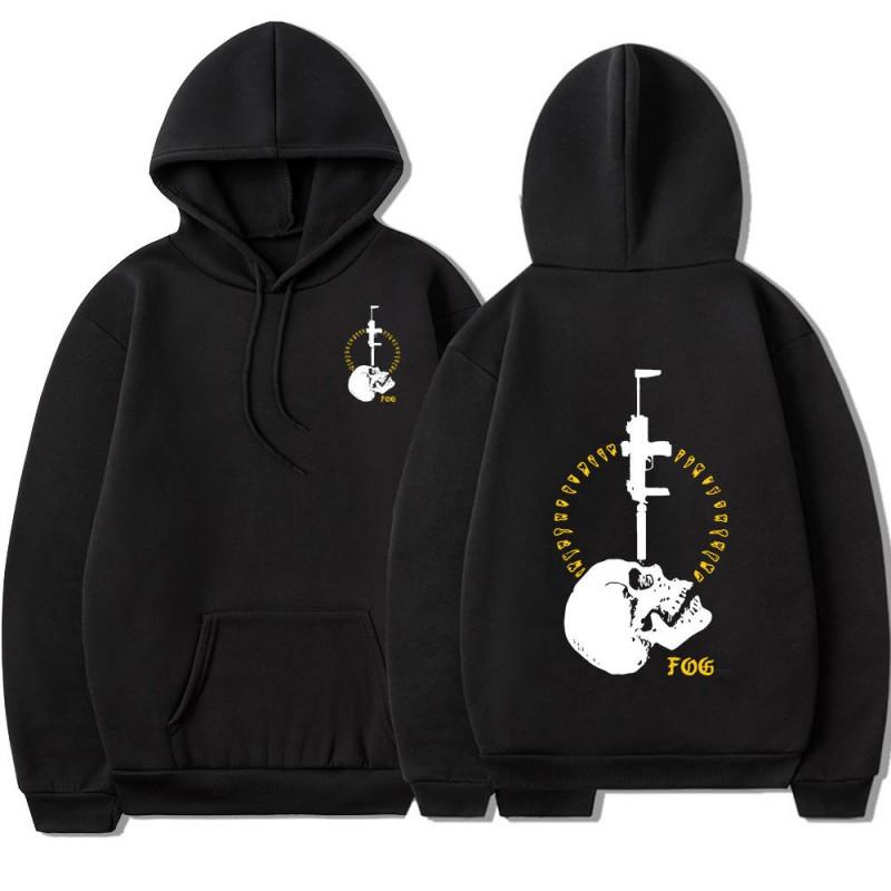 Punk Skeleton Graphic Hoodie Men Streetwear Casual Long Sleeve Pullover Hooded Sweatshirt