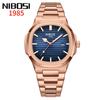 NIBOSI Luxury Man Wristwatch Waterproof Luminous Chronograph Watch for Men Stainless Steel Men's Quartz Watches