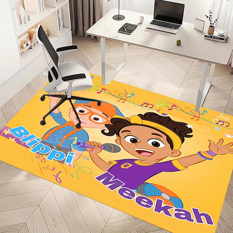1pc Blippi Print Area Rug - Soft, Washable Non-Slip Indoor Mat, Living Room, Home Office Decorative Rug,Office Decorative