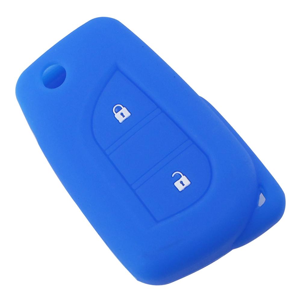 Silicone Rubber Car Key Cover Case Shell Set Protector Fob For Toyota Aygo Yaris Highlander Camry Rav4 2 Button Key Holder