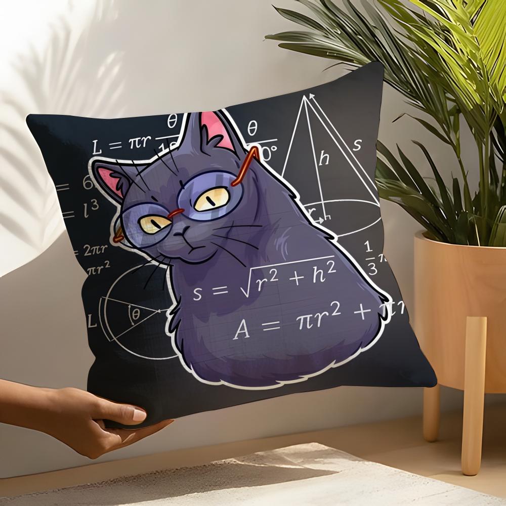Funny Cat Thinking Network Pattern Pillow Case Home Living Room Decoration Linen Pillowcover Pillow Cases Cushion Cover
