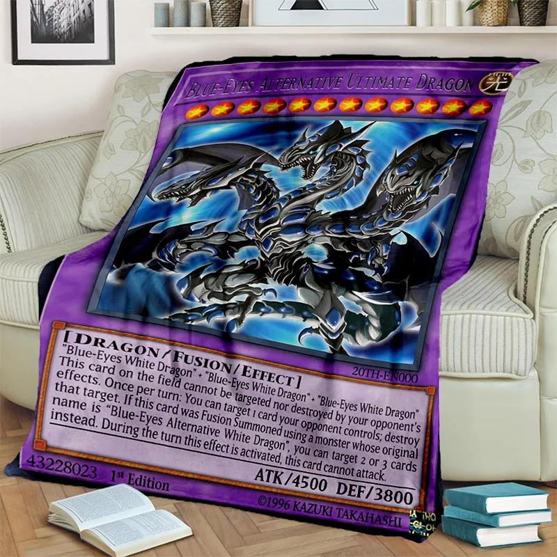 YuGiOh Monster Card Anime Cartoon Throw Blanket Soft Cozy Blanket for Bedroom Sofa Travel Office Picnic Kids Cover