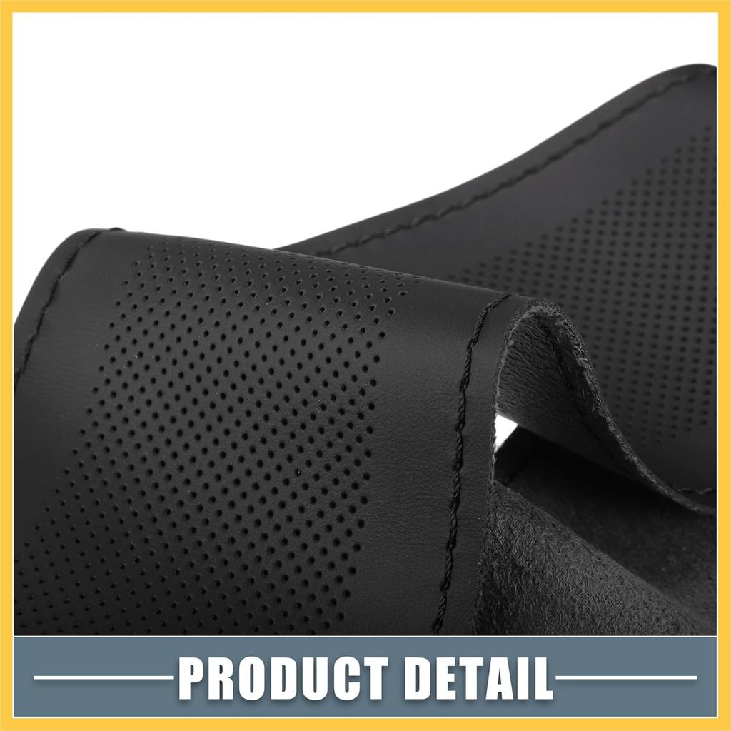 Car Hand Sewn DIY Steering Wheel Cover Breathable Comfortable 38cm Stitch On Wrap Cover Microfiber Leather Black Stitches Auto Replacement Parts