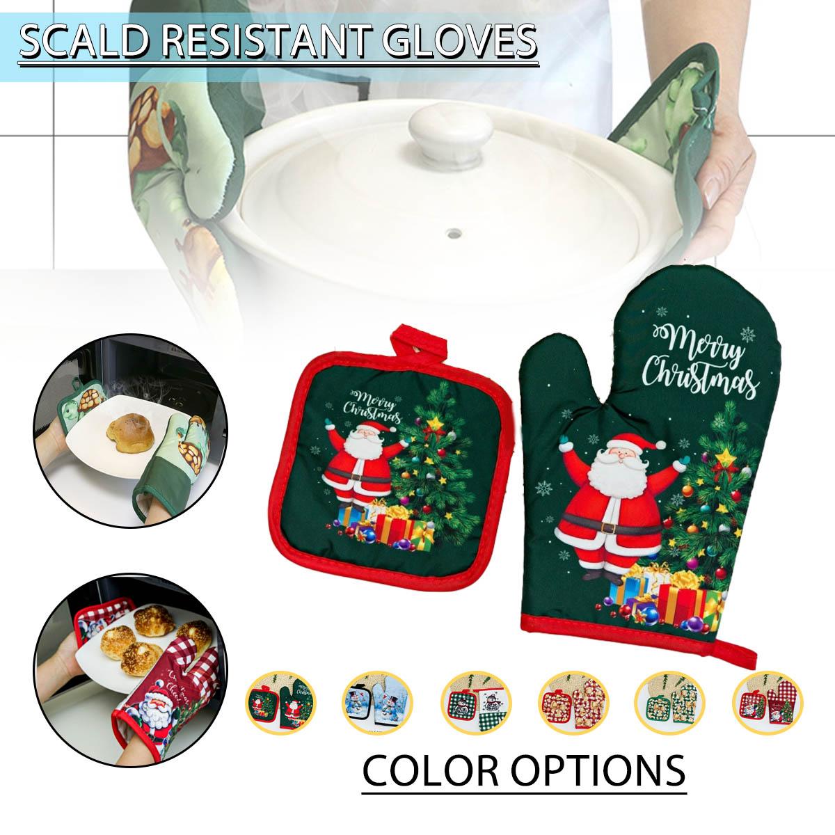 

PDTO рождественские подходящие держатели для прихваток для духовки, термостойкие подушечки для выпечки на кухне