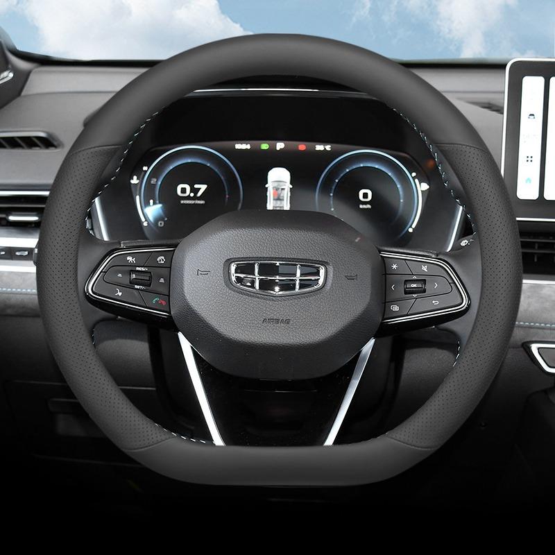 For Geely Emgrand 2019-2026 Car Steering Wheel Cover Napa Leather Ultra-thin Anti Slip Car Handle Covers Interior Accessories