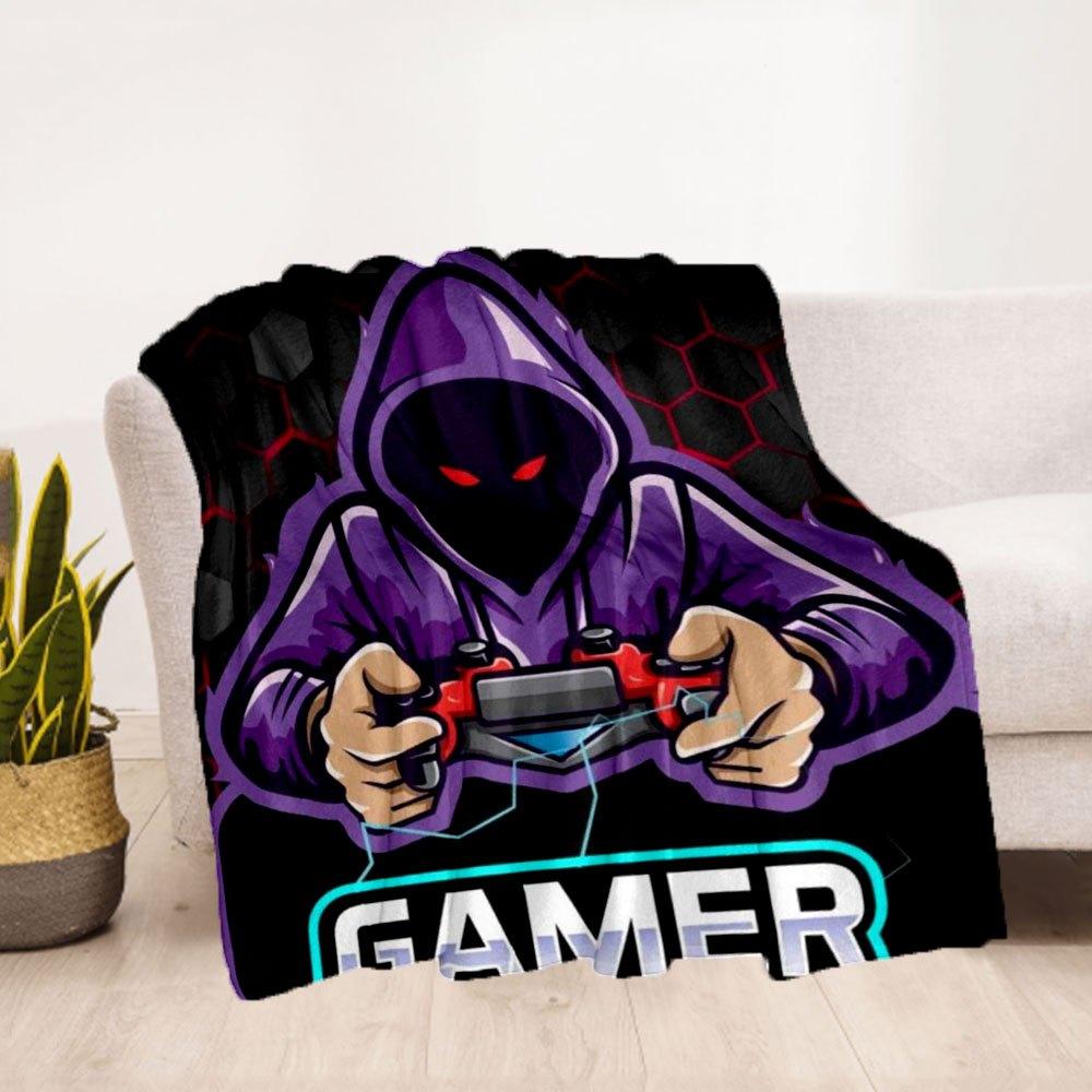 "Pro Gamer Hoodie: Lila Gaming-Sweatshirt für Gamer"Decke Flanell-Überwurfdecke für Sofa, Bett, Reisen, Camping, Büro, Couch, Stuhl, A