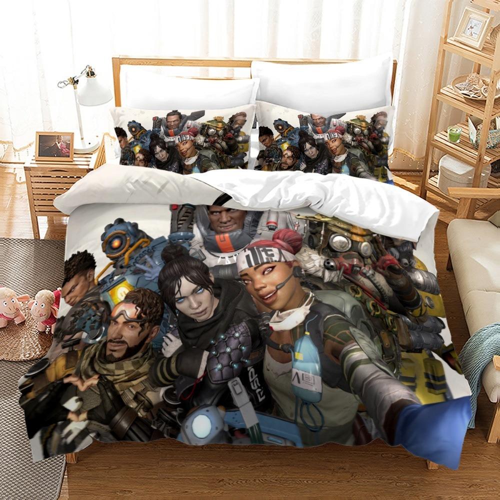 2026 APEX Heroes 3D Cartoon Duvet Cover Soft Skin-Friendly Breathable Bedding Set with Zipper for Kids Boys Girls Bedroom Decor