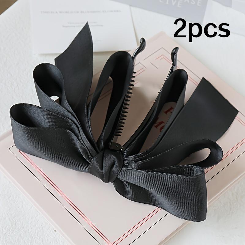 

2-Pack, Available in Two Colors, Elegant Bow Hair Clips Suitable for Formal Occasions and Casual Wear - Fashionable and Versatile Bow Hair C