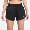 Nike Dri-Fit One Solid Logo Waistband Straight Leg Shorts Women Bottoms Black DX6011-010