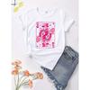 European Size Women'S Black T-Shirt - Sexy Queen of Hearts Graphic Tee with Pink Accents - for Valentine'S Day, Parties,Women'S Clothing