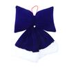 Velvet Christmas Bow Large Plush Stuffed Christmas Tree Hanging Bow with Fluffy White Fur Trim for Holiday Tree Fireplace Party Decoration