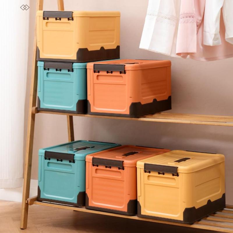 1Pc Foldable Storage Box Wardrobe Storage Box Large Capacity For Toy Clothes Snacks Books Shoes Plastic Box For Car Household