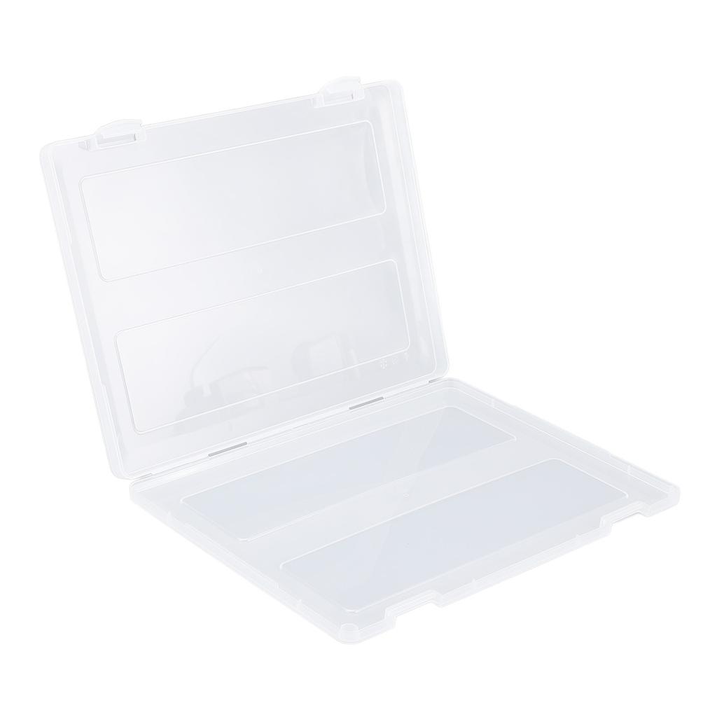 Clear Document Storage Case Transparent Plastic File Storage Box with Secure Buckle Lock