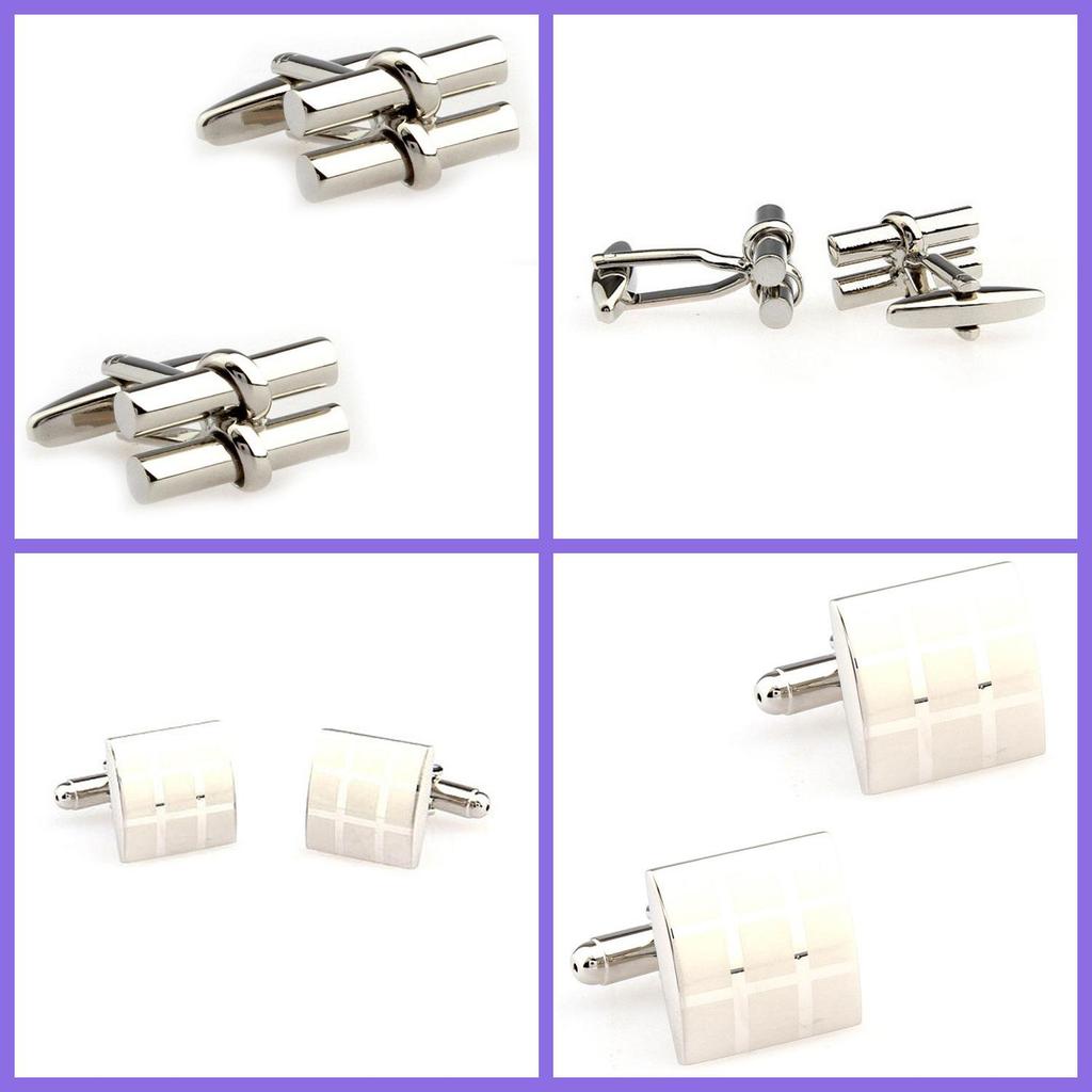 V-förmige Metallmanschettenknöpfe mit lasergraviertem Logo und gebürsteter Oberfläche