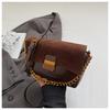 Vintage PU Splicing Faux Suede Crossbody Bags 2026 Women's Autumn Classic Fashiable Chains Shoulder Bags Lady Square Handbags