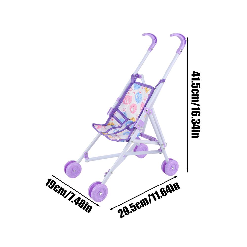 Girl Doll Toy Stroller Realistic Stroller Toy Role Play Pretend Doll Pram Dress Up Game Accessories for Home Birthday