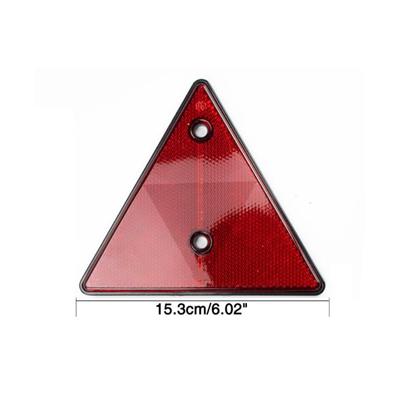 LANCHEN 2 Catarifrangenti Posteriori Rossi Triangolari, Riflettenti A Vite, IP67, Per Camper, Moto E Rimorchio, 15,3 Cm