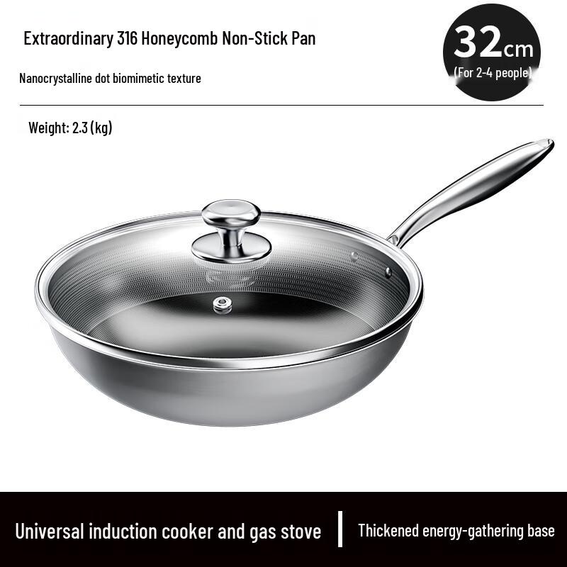 KSISE 316 Нержавеющая сталь Сотовый Антипригарный Вок