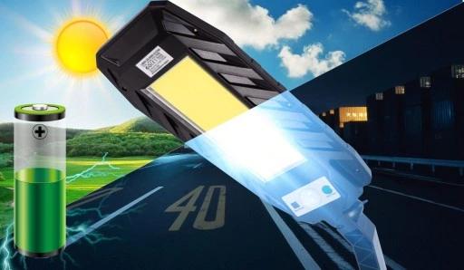 Lampa Solarna Uliczna Latarnia 120Led Cob +Uchwyt