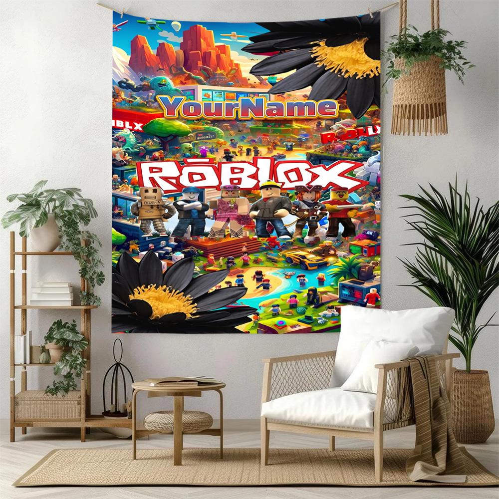 Roblox Custom Your Name Wall Decor Tapestry Art For Pet Memorial Birthdaywedding Party Backdrop Family Gift