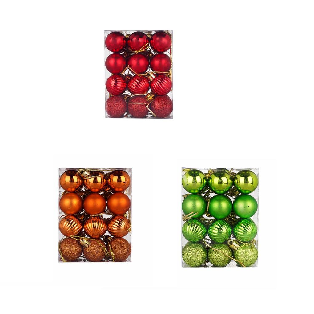24PCS Christmas Ball Plastic Round Xmas Balls Elegant Waterproof Festive Ornaments Wreath New Year Home Outdoor