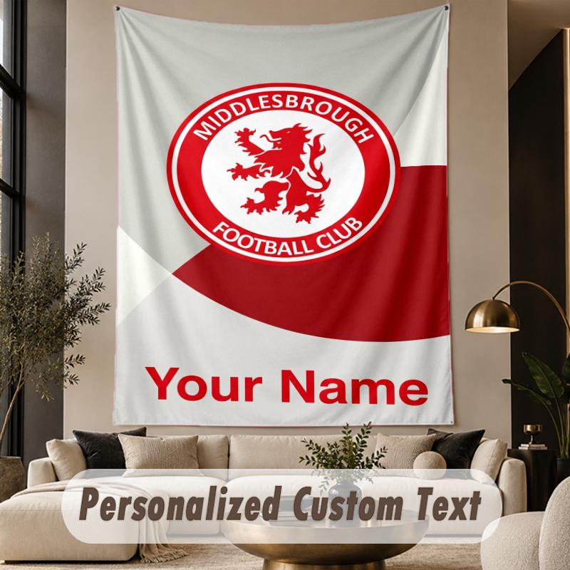Custom Text Tapestry Middlesbrough FC Print Wall Tapestry Indoor Living Room Wall Decor