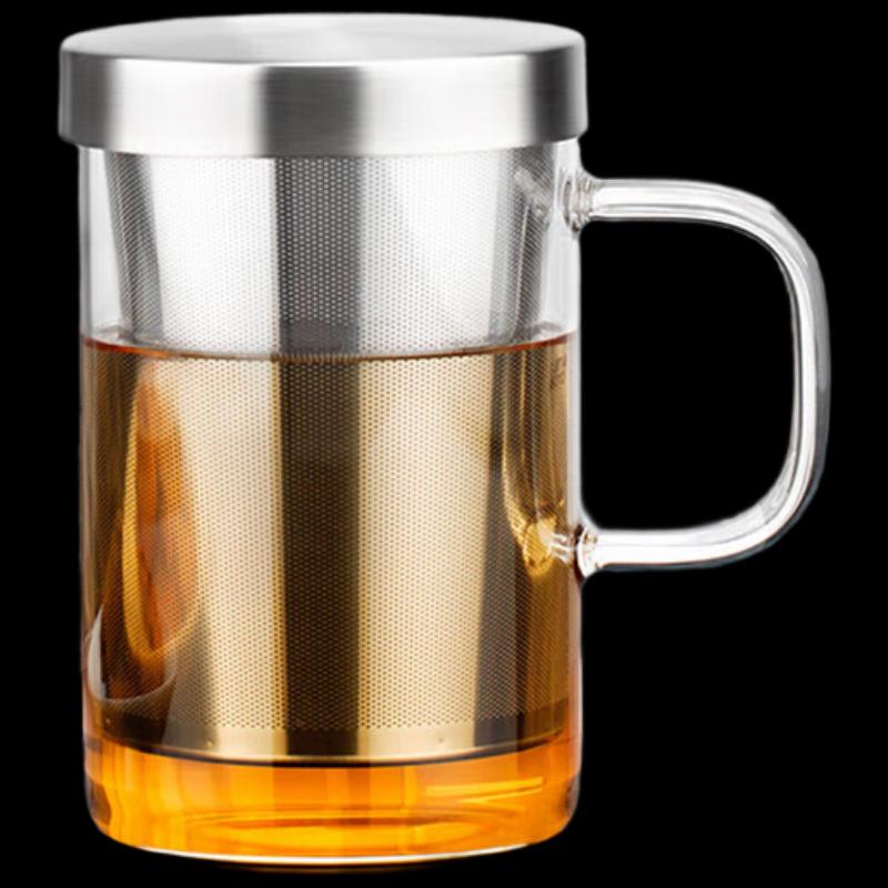 Shangming Heat-Resistant Glass Tea Cup with Stainless Steel Filter
