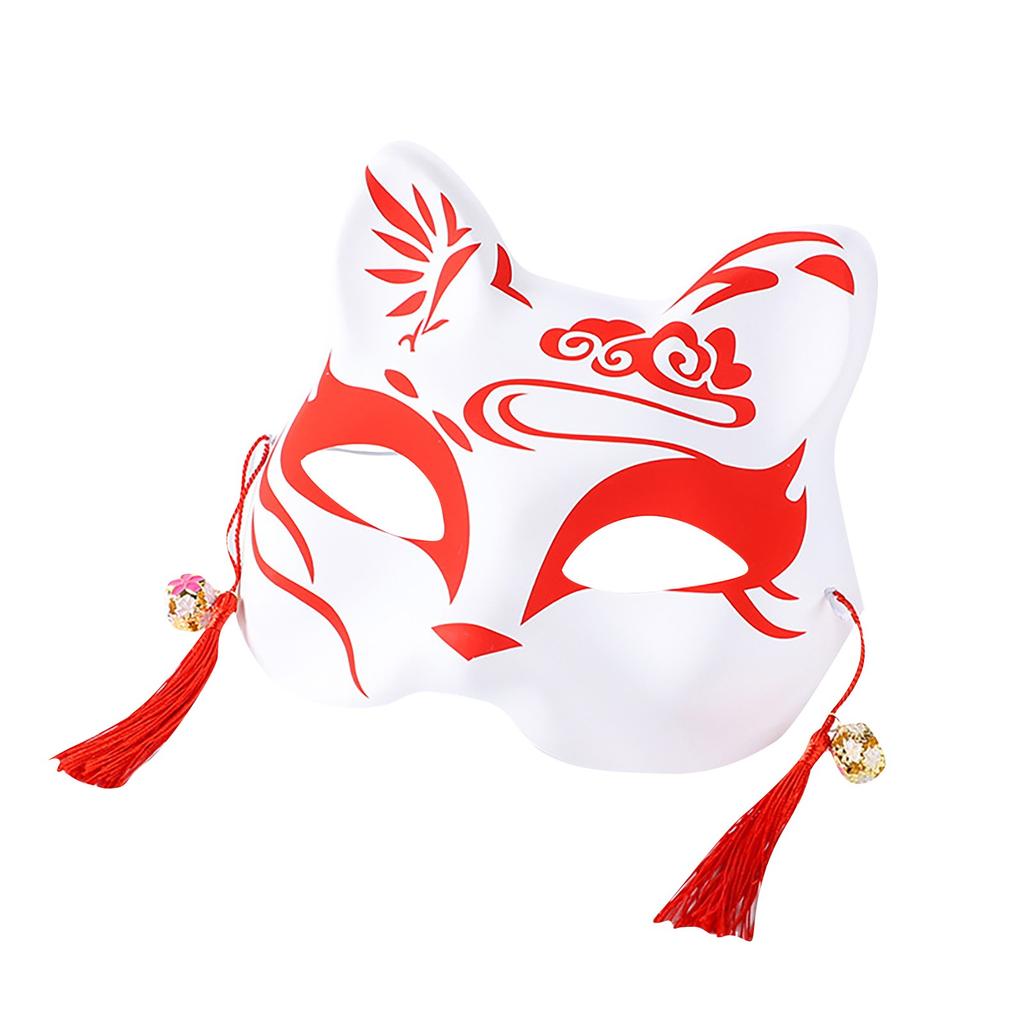 Biała Maska Kota Pulp Embrio, Biały Pół Kostium Anime Party Role-playing, Maska