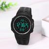 Outdoor Men's Digital Watch Silicone Waterproof Large Numbers Luminous Calendar Function Sports Style Black