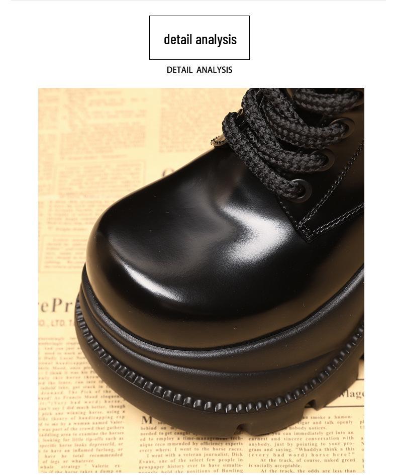 Women's Autumn 2025 Thick-Soled Hidden Heel Martin Boots - Slimming Ankle Design with Soft Sole