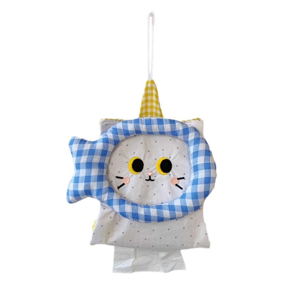 

High Aesthetics Wall Mounted Paper Bag Soft Hanging Tissue Holder Napkin Storage Pouch Dormitory синий