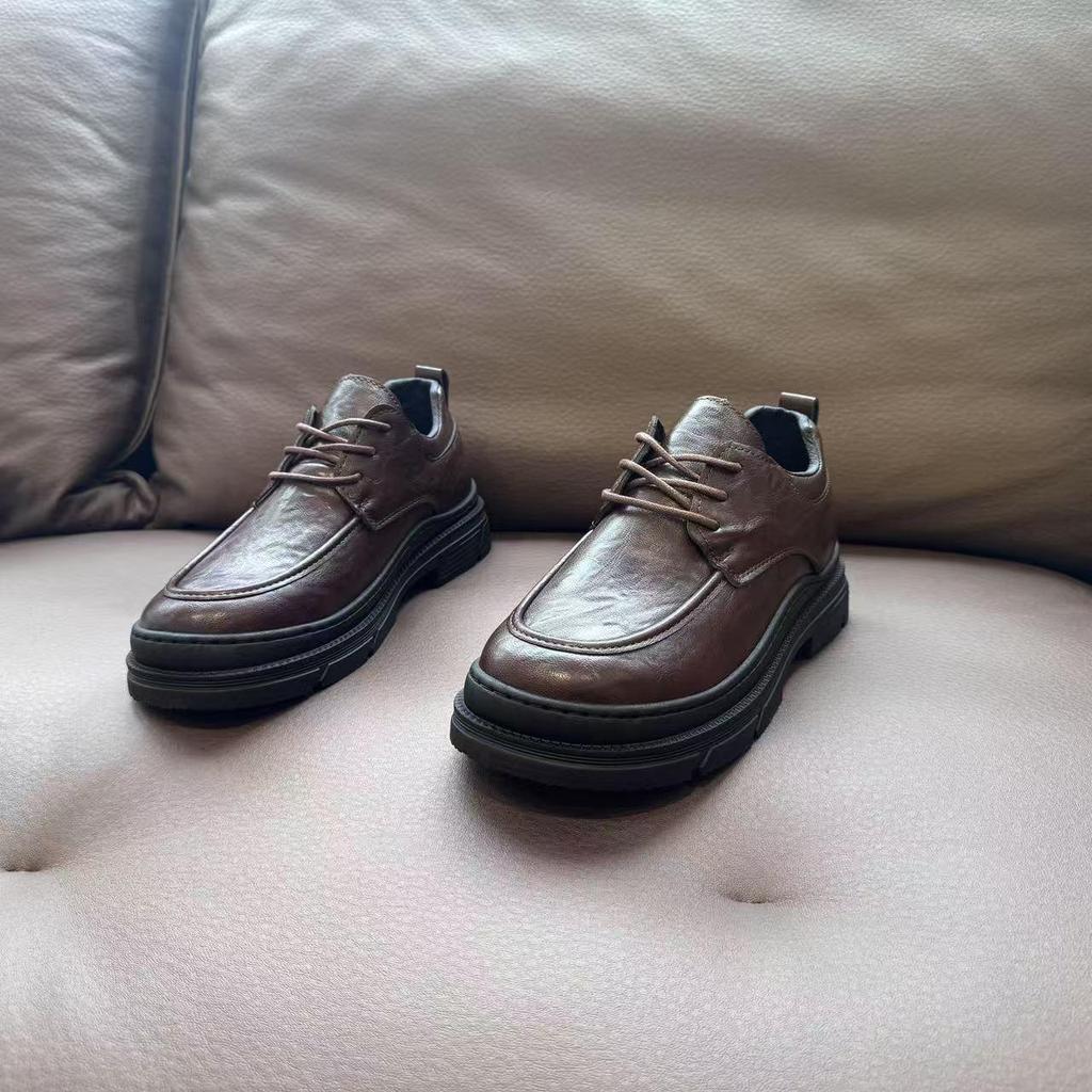 2025 Trendy British Business Men's Thick-Soled Casual Loafers for Spring & Autumn